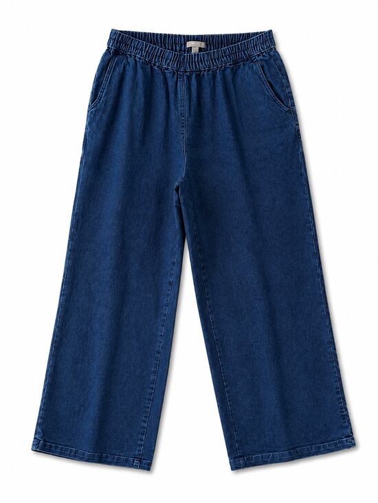 Other Denim - Woman Within Elastic Waist Wide Leg Denim Jeans Women’s 18W Tall Pull On Blue